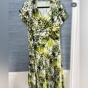 Marie Oliver Reid Midi Dress in Clover Palm